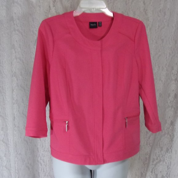 Rafaella Zip Front Jacket Dressy to Casual Salomon Pink Size L  NWOT - Picture 1 of 4